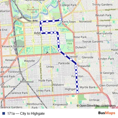 171a bus Line Map