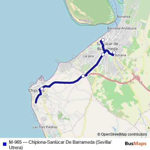 M-965 bus Line Map