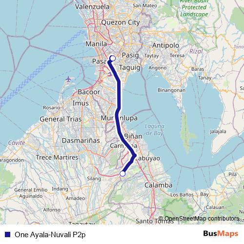 One Ayala-Nuvali P2p bus Line Map
