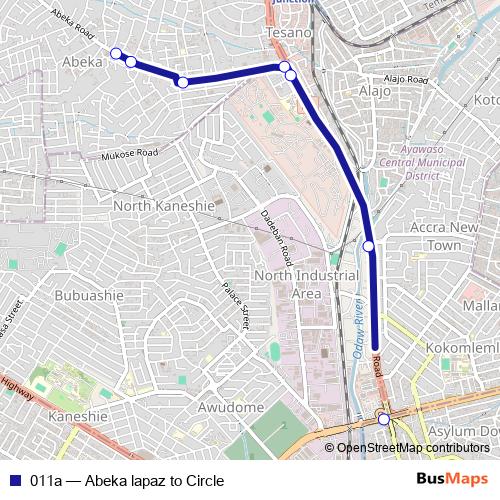 011a bus Line Map