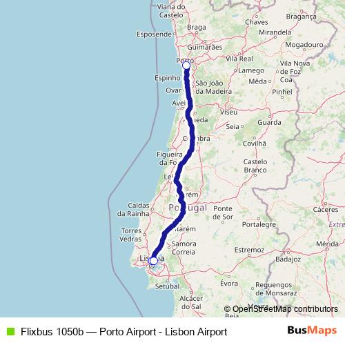 Flixbus 1050b bus Line Map