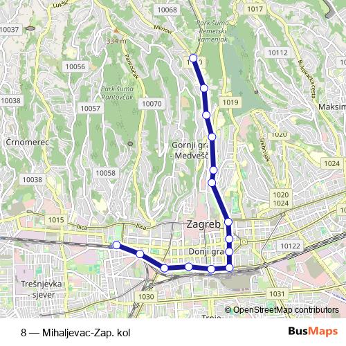 8 tram Line Map