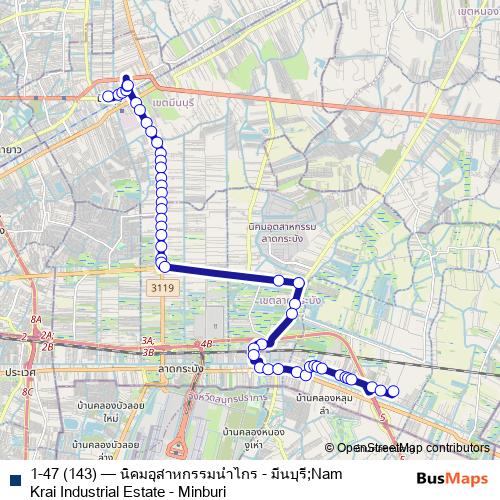 1-47 (143) bus Line Map
