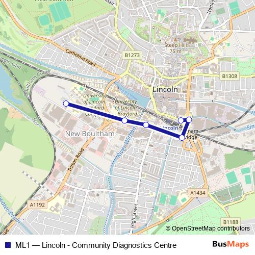 ML1 bus Line Map