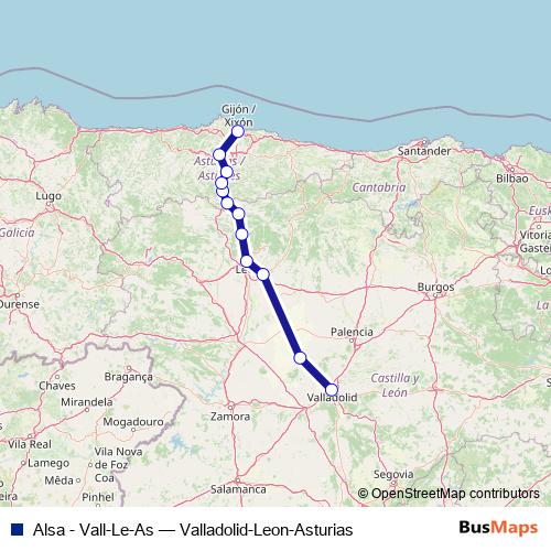Alsa - Vall-Le-As bus Line Map