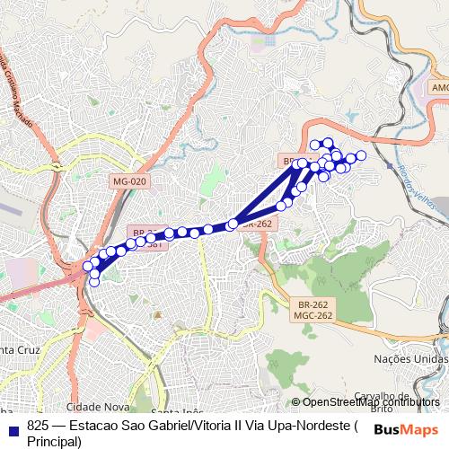 825 bus Line Map