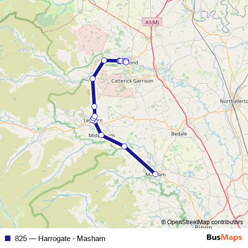 825 bus Line Map