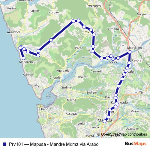 Prv101 bus Line Map