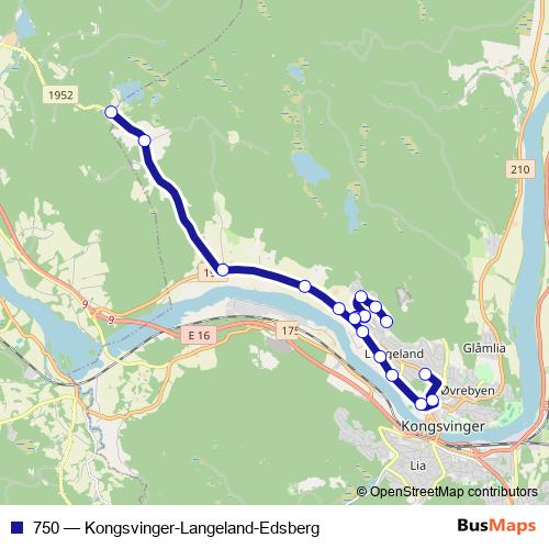 750 bus Line Map