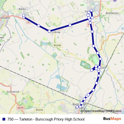 750 bus Line Map
