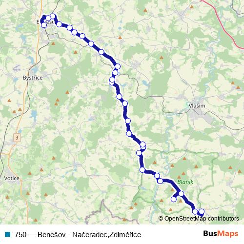 750 bus Line Map