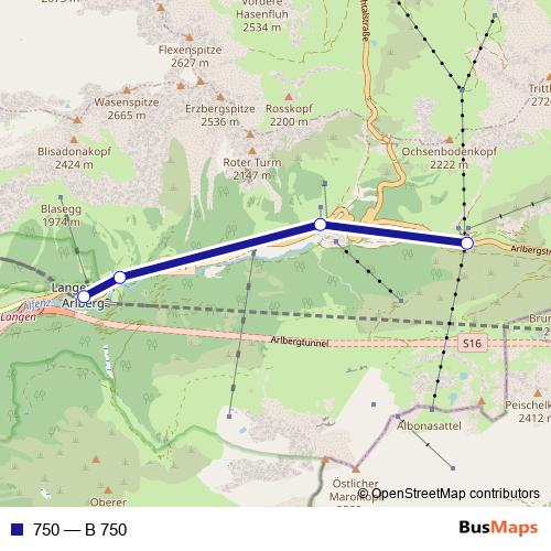 750 bus Line Map