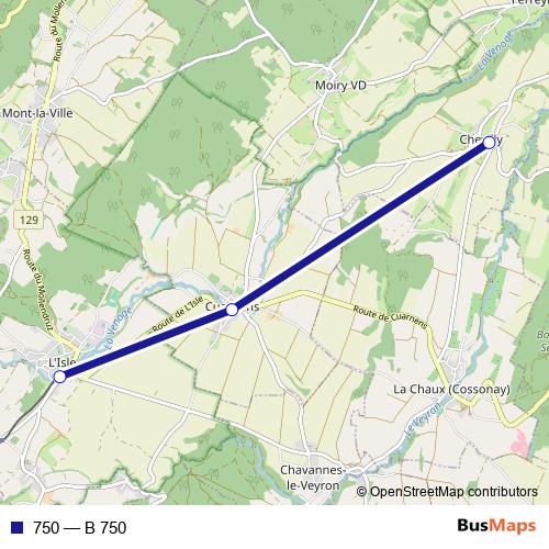 750 bus Line Map