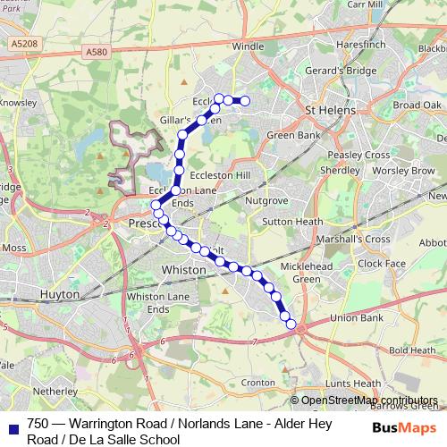 750 bus Line Map