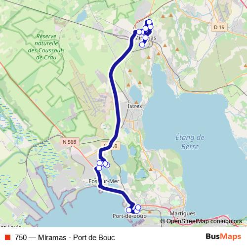 750 bus Line Map