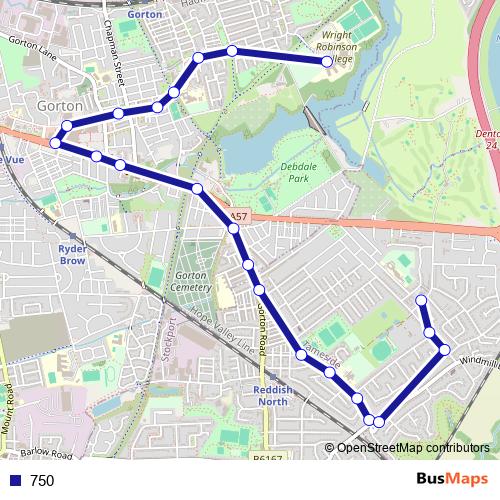 750 bus Line Map