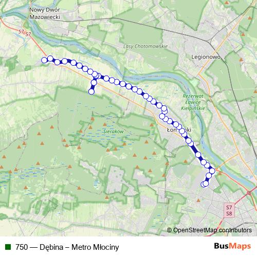 750 bus Line Map