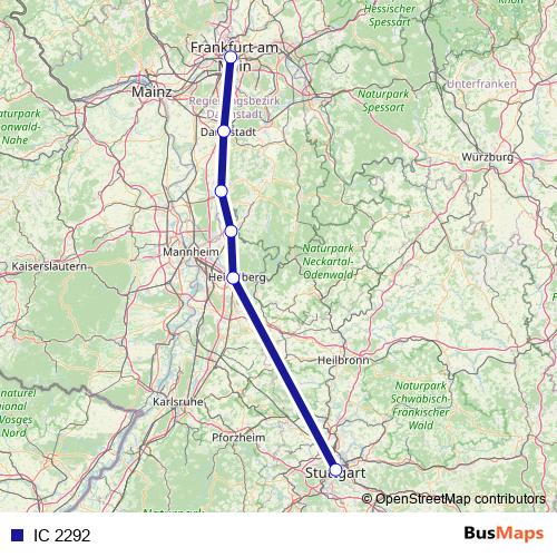 IC 2292 rail Line Map
