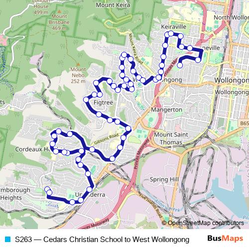 S263 bus Line Map
