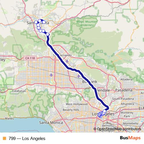 799 bus Line Map