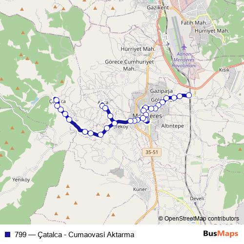 799 bus Line Map