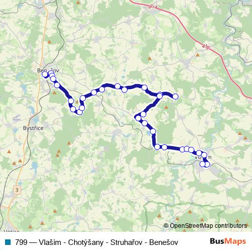 799 bus Line Map