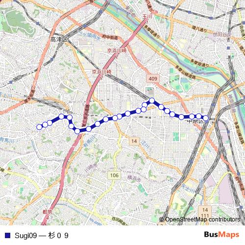 Sugi09 bus Line Map
