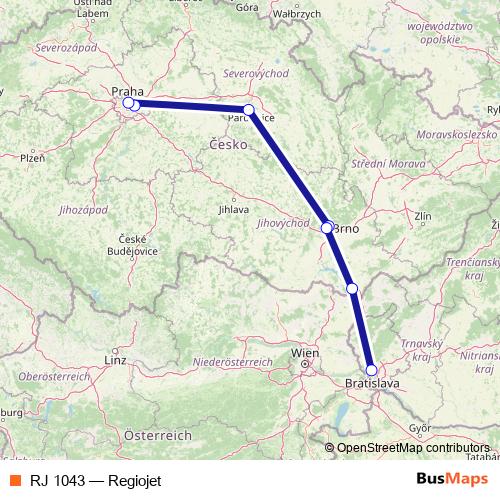 RJ 1043 rail Line Map