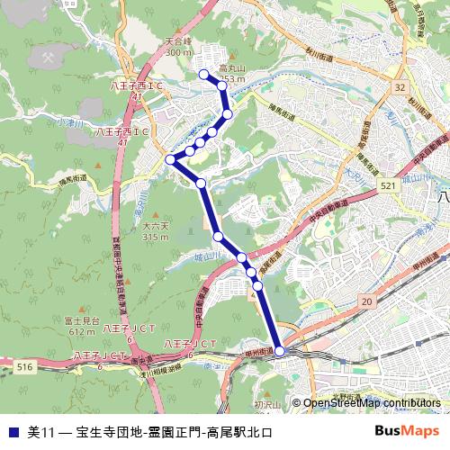 美11 bus Line Map