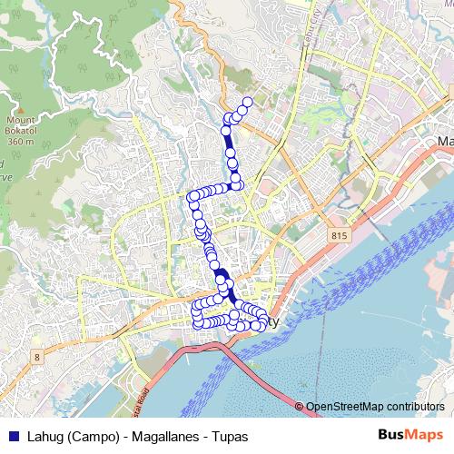 Lahug (Campo) - Magallanes - Tupas bus Line Map