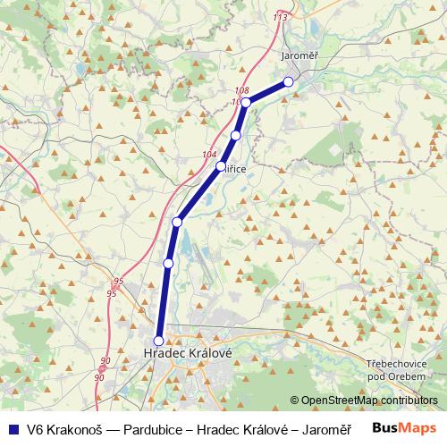 V6 Krakonoš rail Line Map