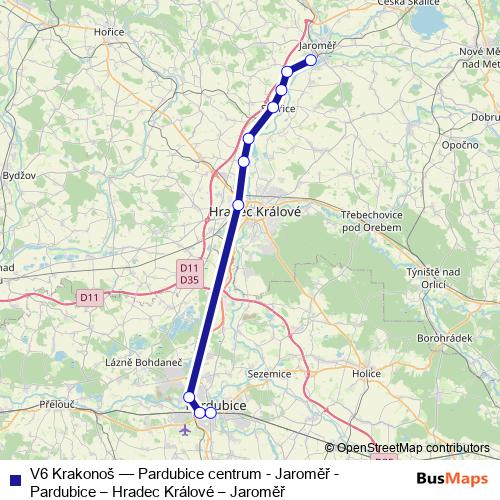 V6 Krakonoš rail Line Map