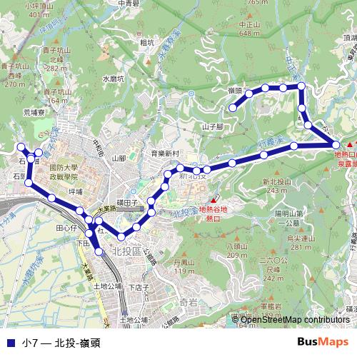 小7 bus Line Map
