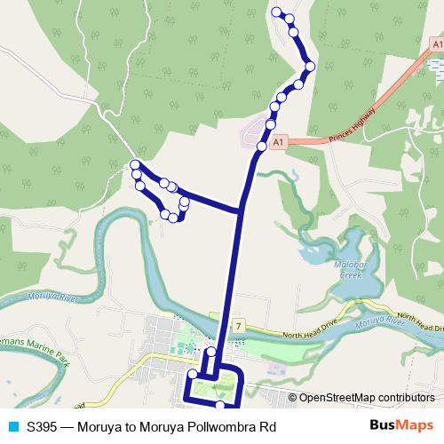 S395 bus Line Map