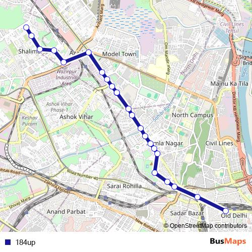 184up bus Line Map