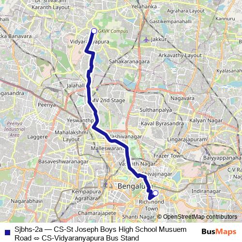 Sjbhs-2a bus Line Map