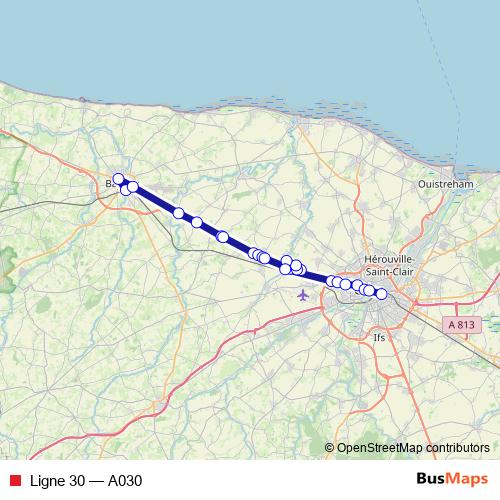 Ligne 30 bus Line Map