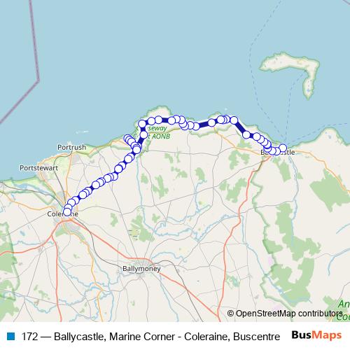 172 bus Line Map