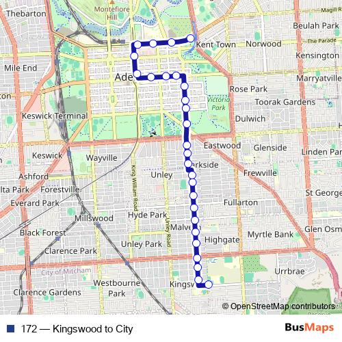 172 bus Line Map