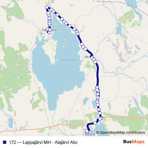 172 bus Line Map