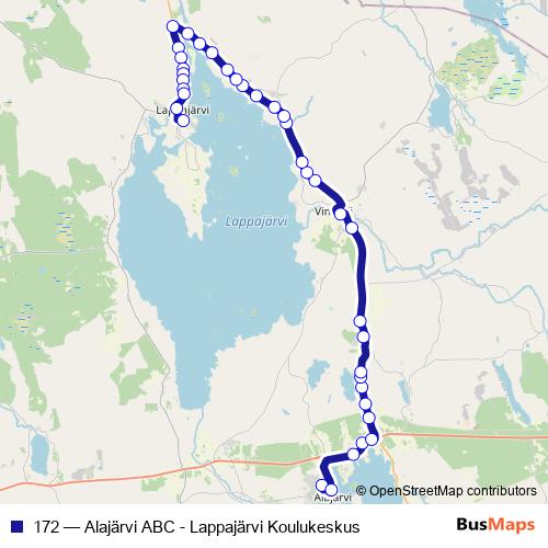 172 bus Line Map