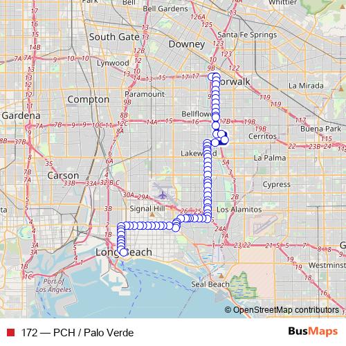 172 bus Line Map