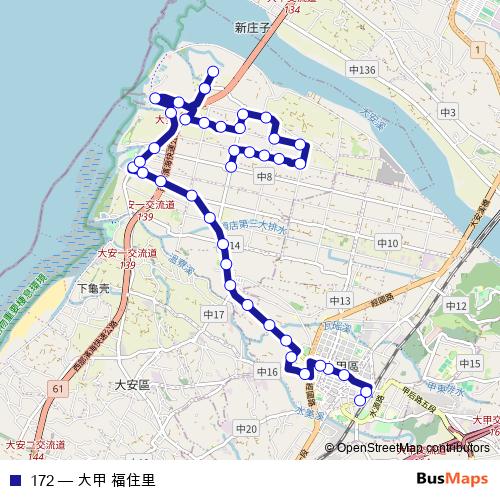172 bus Line Map