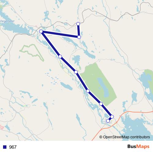 967 bus Line Map