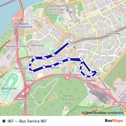 967 bus Line Map