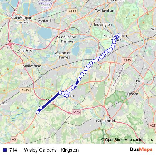 714 bus Line Map