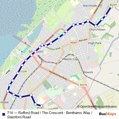 714 bus Line Map