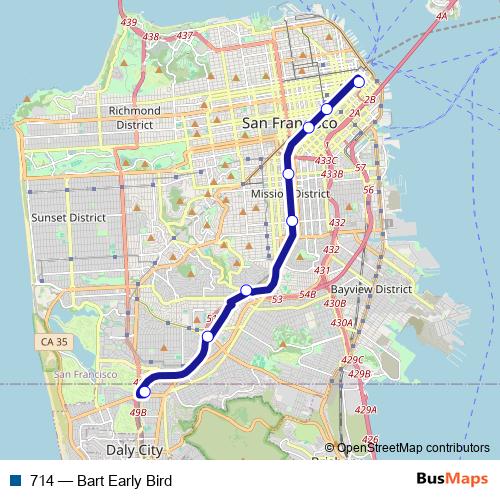 714 bus Line Map