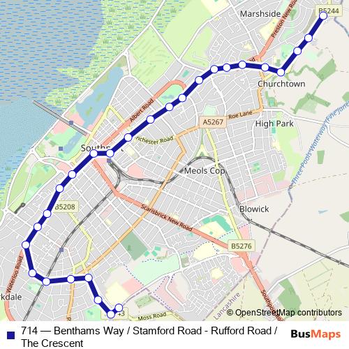 714 bus Line Map