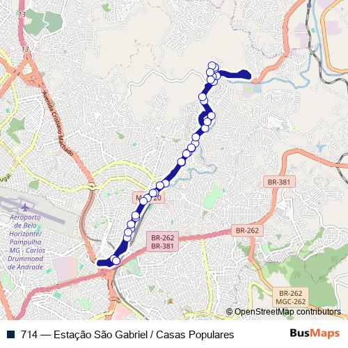 714 bus Line Map